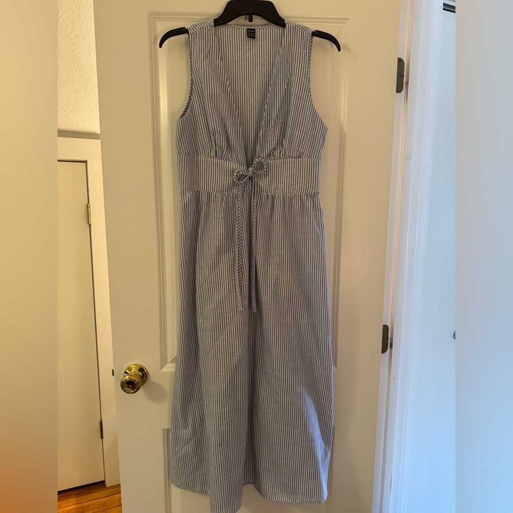 SHEIN Blue and White Striped Dress